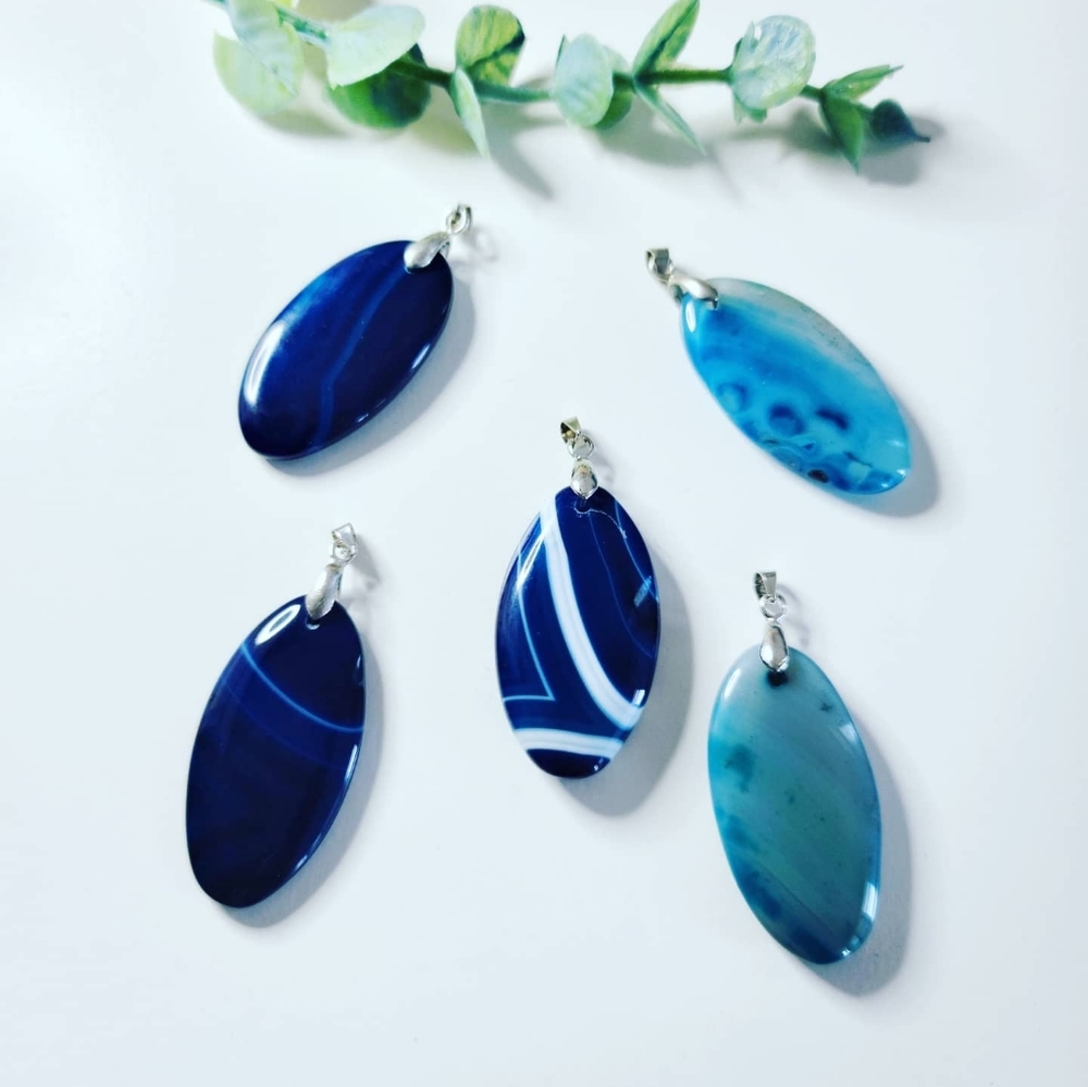Beautiful Blue Lace Agate Pendants
